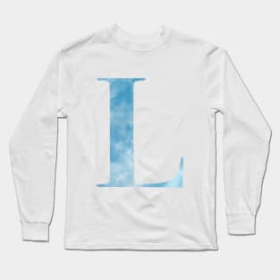 Clouds Blue Sky Initial Letter L Long Sleeve T-Shirt